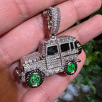 Iced Out Truck Pendant Chain CZ Diamond Hip Hop Necklace Gold or Silver Off Road Car Bling Jewelry