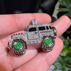 Iced Out Truck Pendant Chain CZ Diamond Hip Hop Necklace Gold or Silver Off Road Car Bling Jewelry
