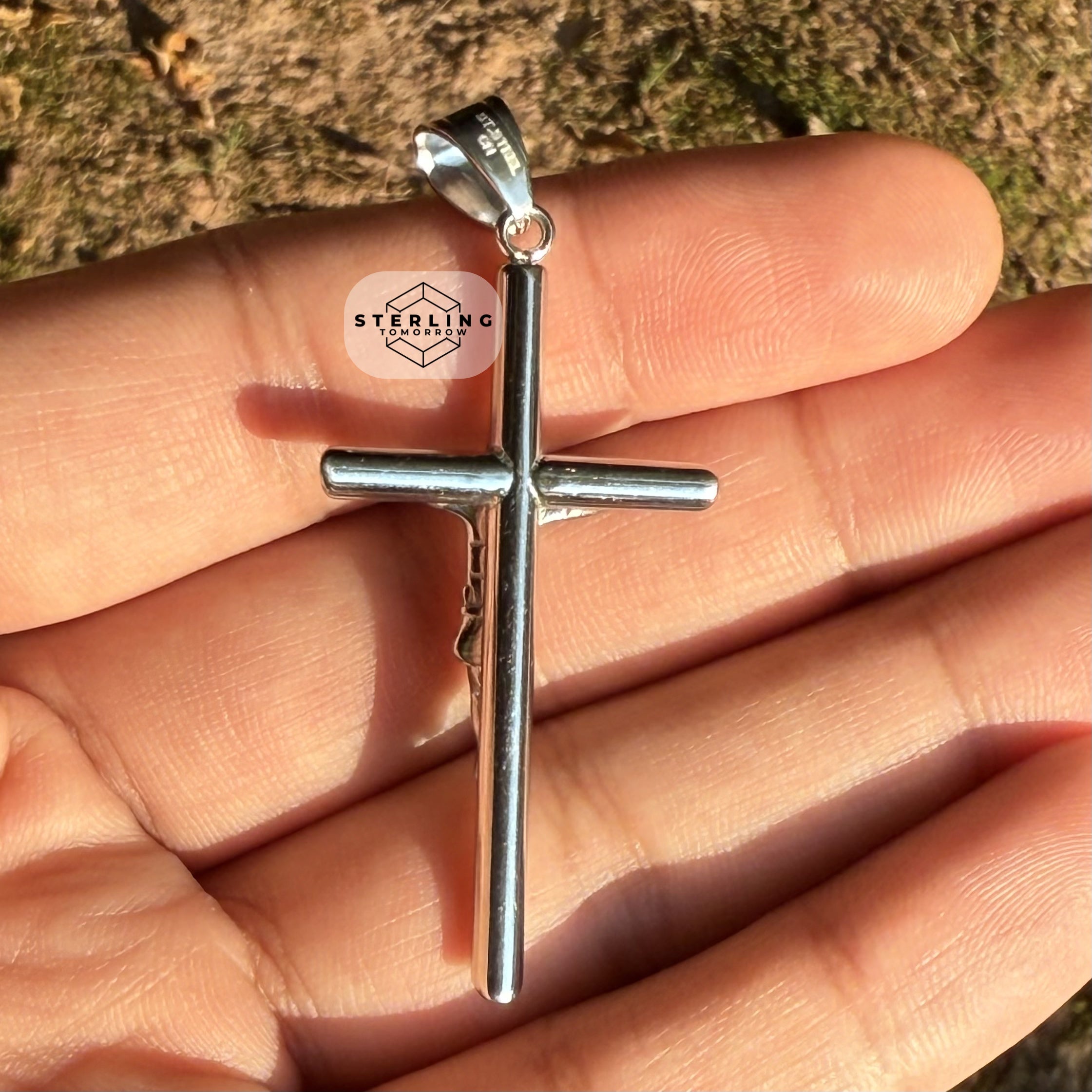 Jesus Crucifix Stainless Steel Silver Tone Pendant