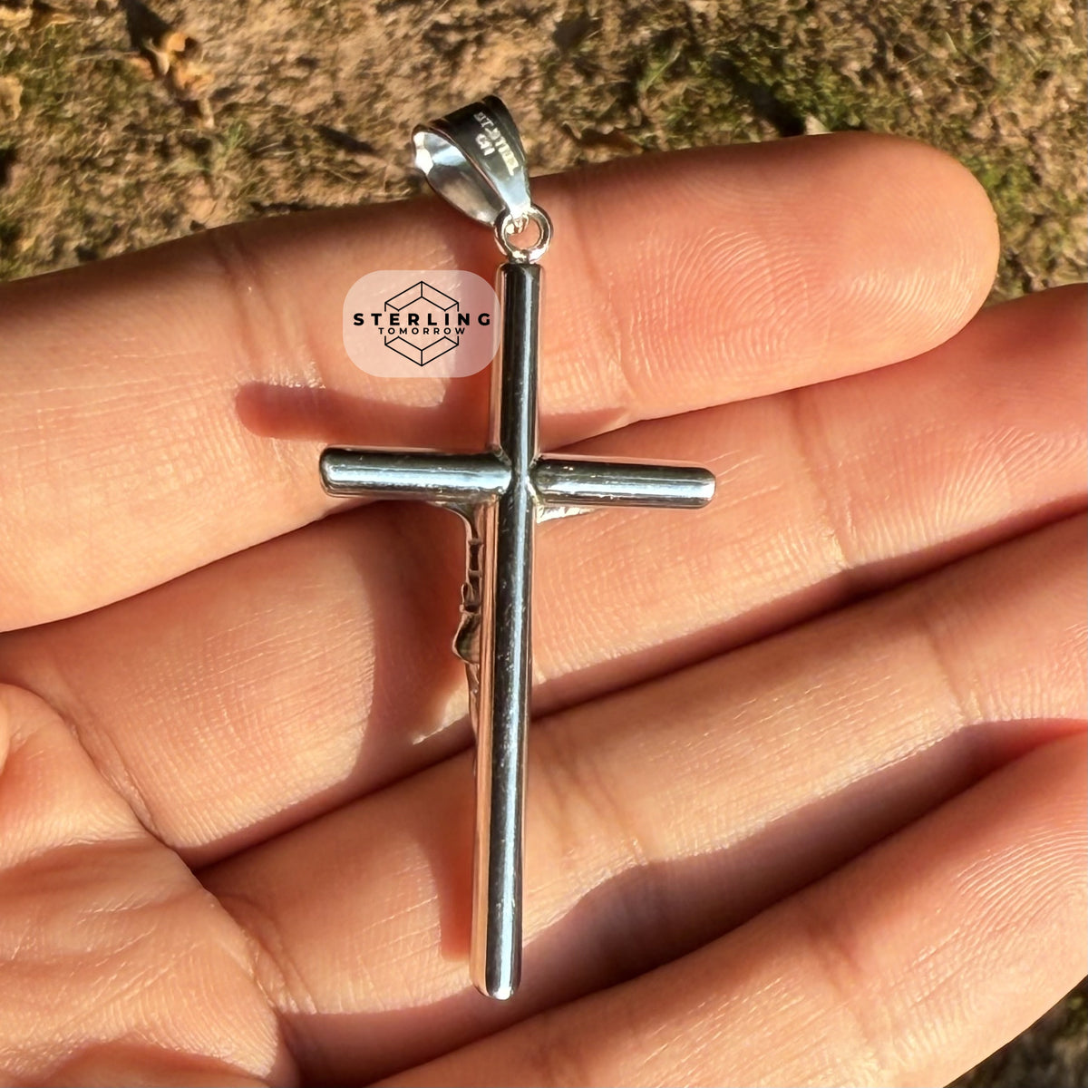 Jesus Crucifix Stainless Steel Silver Tone Pendant