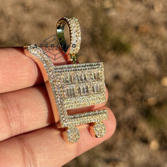 Hustler Shopping Cart Gold Tone Hip Hop Pendant