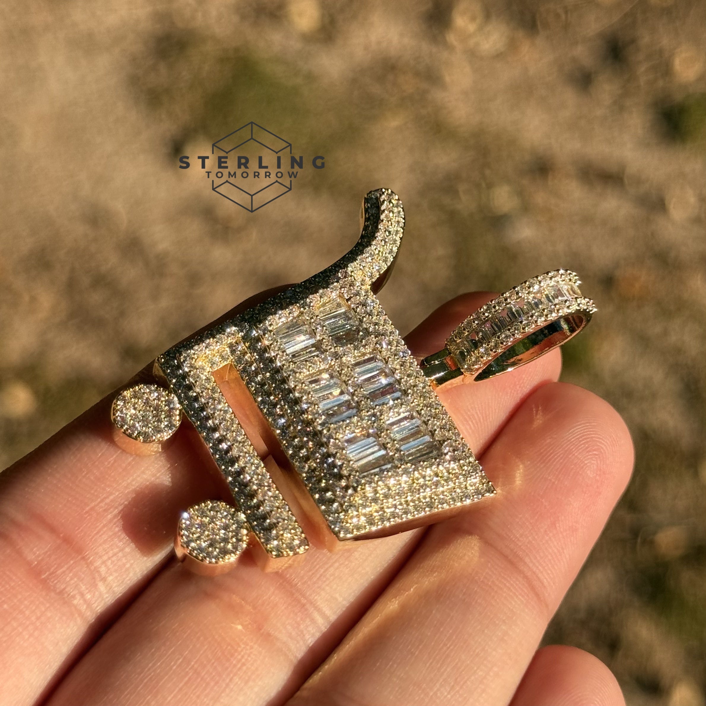 Hustler Shopping Cart Gold Tone Hip Hop Pendant