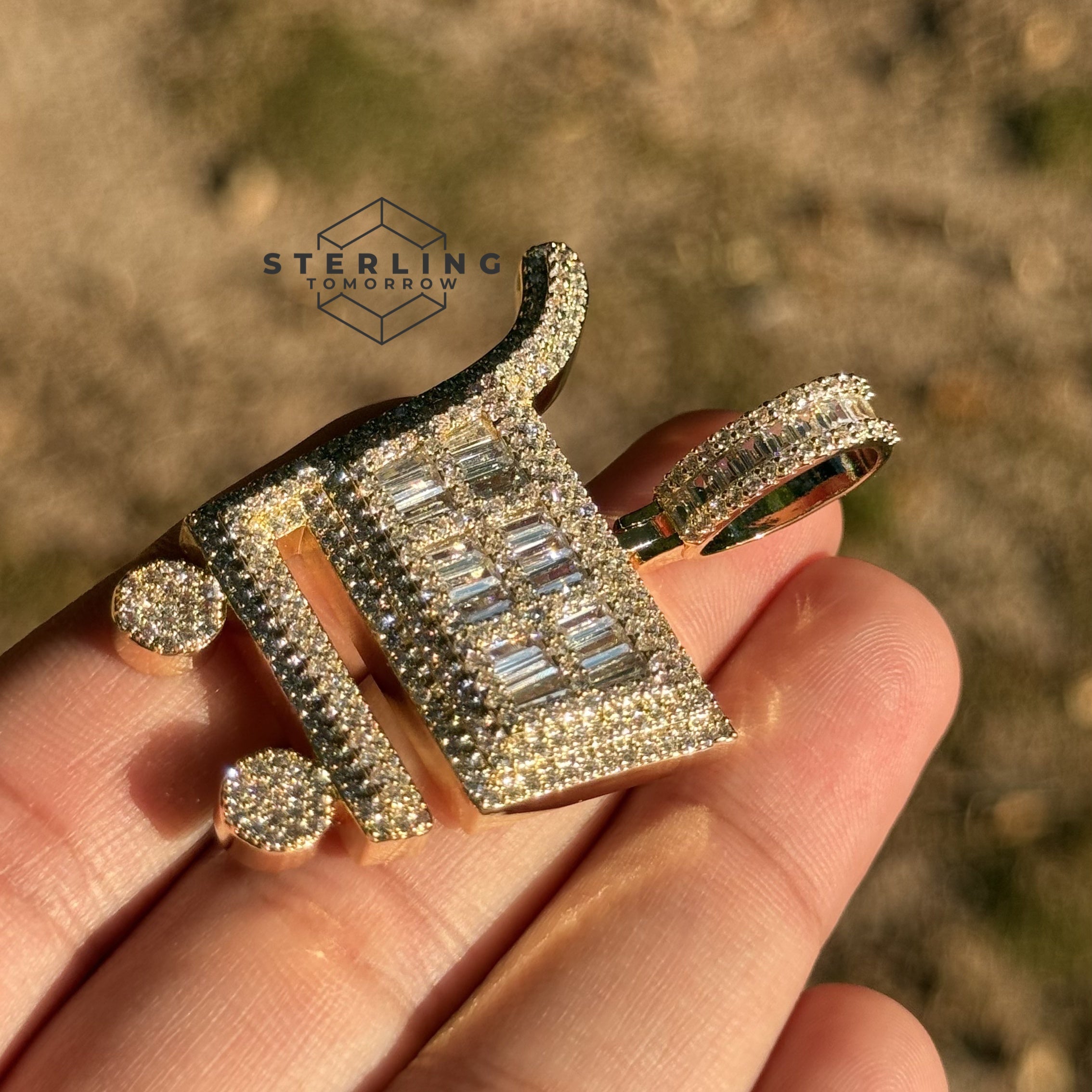Hustler Shopping Cart Gold Tone Hip Hop Pendant