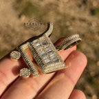 Hustler Shopping Cart Gold Tone Hip Hop Pendant