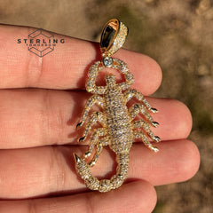 Scorpion Iced Out Gold Tone Pendant