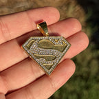 Gold 'S' Superhero Iced Out Pendant