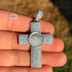 Iced Out Cross with Bubble Beads Creative Bling Pendant
