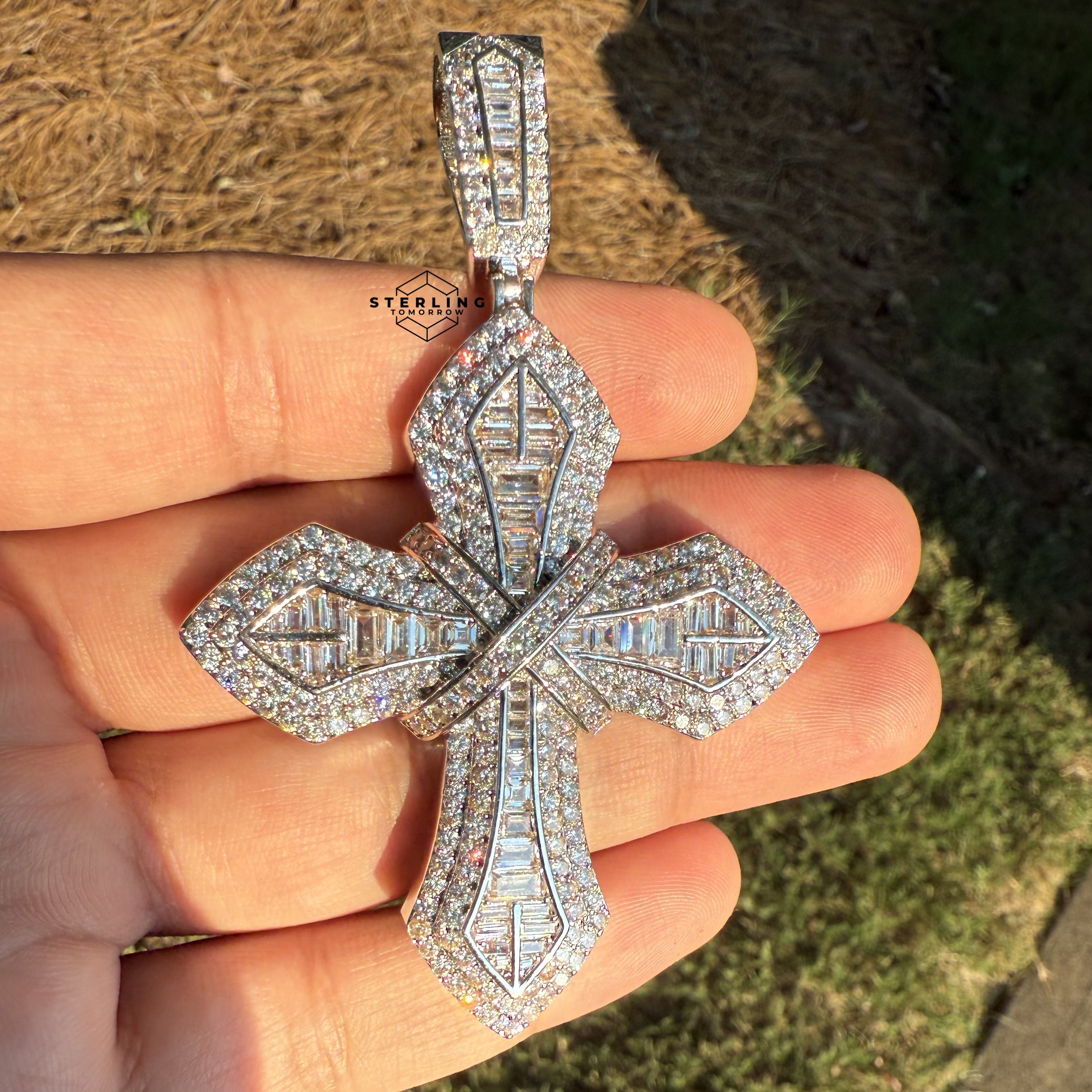 Designer Cross Iced Out Pendant