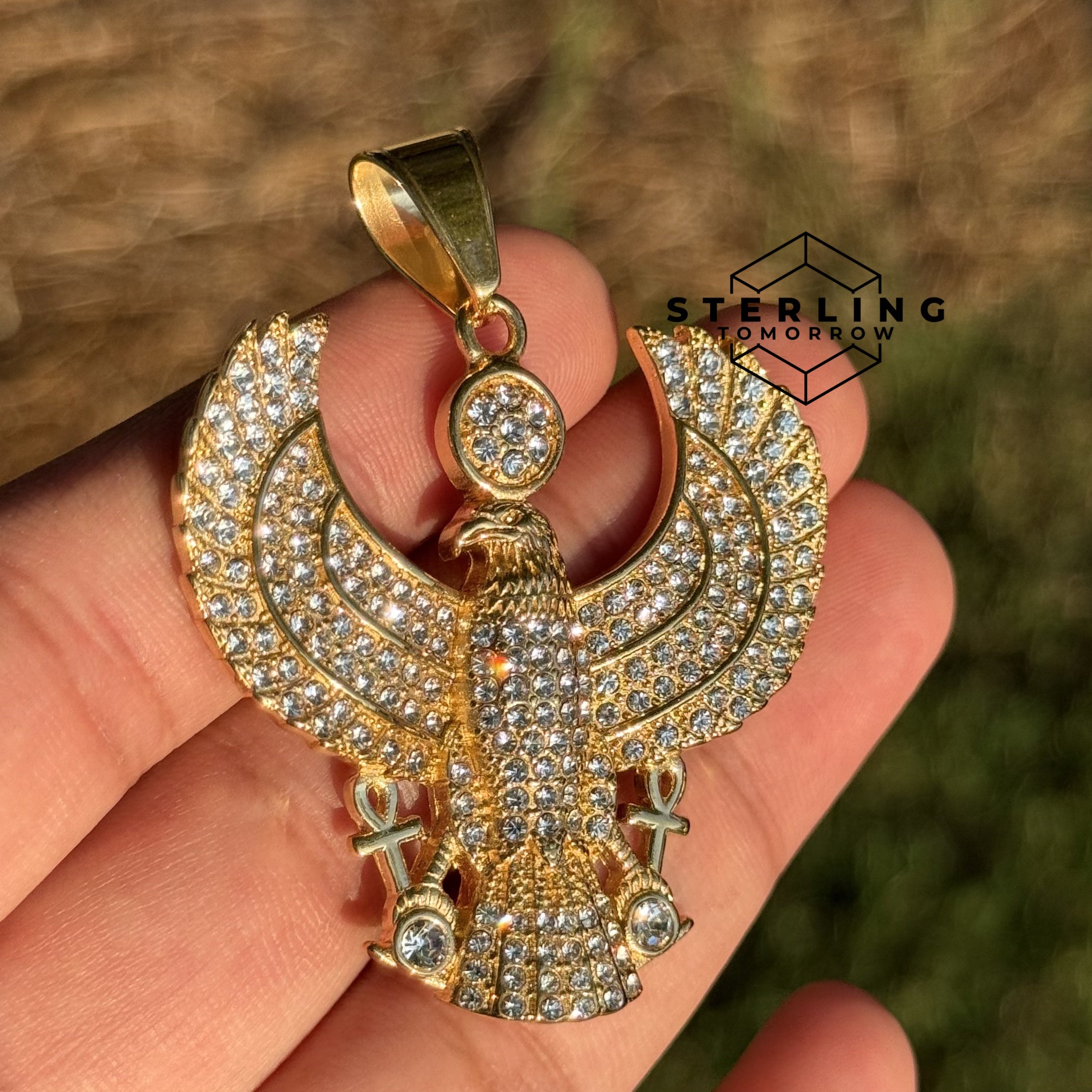 Eagle Gold Stainless Steel Pendant Necklace  Waterproof & Durable