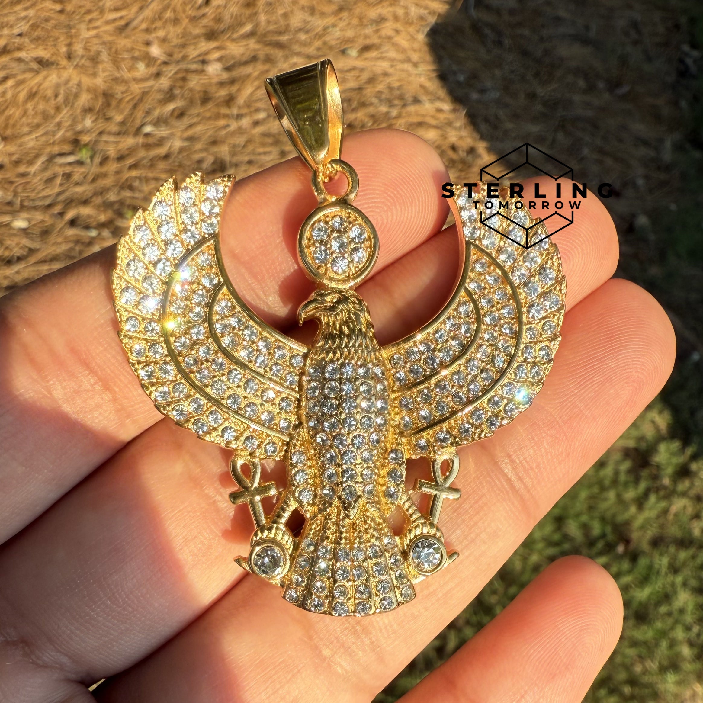Eagle Gold Stainless Steel Pendant Necklace  Waterproof & Durable