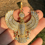 Gold Eagle Pendant Necklace, Stainless Steel Necklace for Men, CZ Eagle Pendant, 14K Gold PVD 316L Waterproof Necklace, Gift for Him