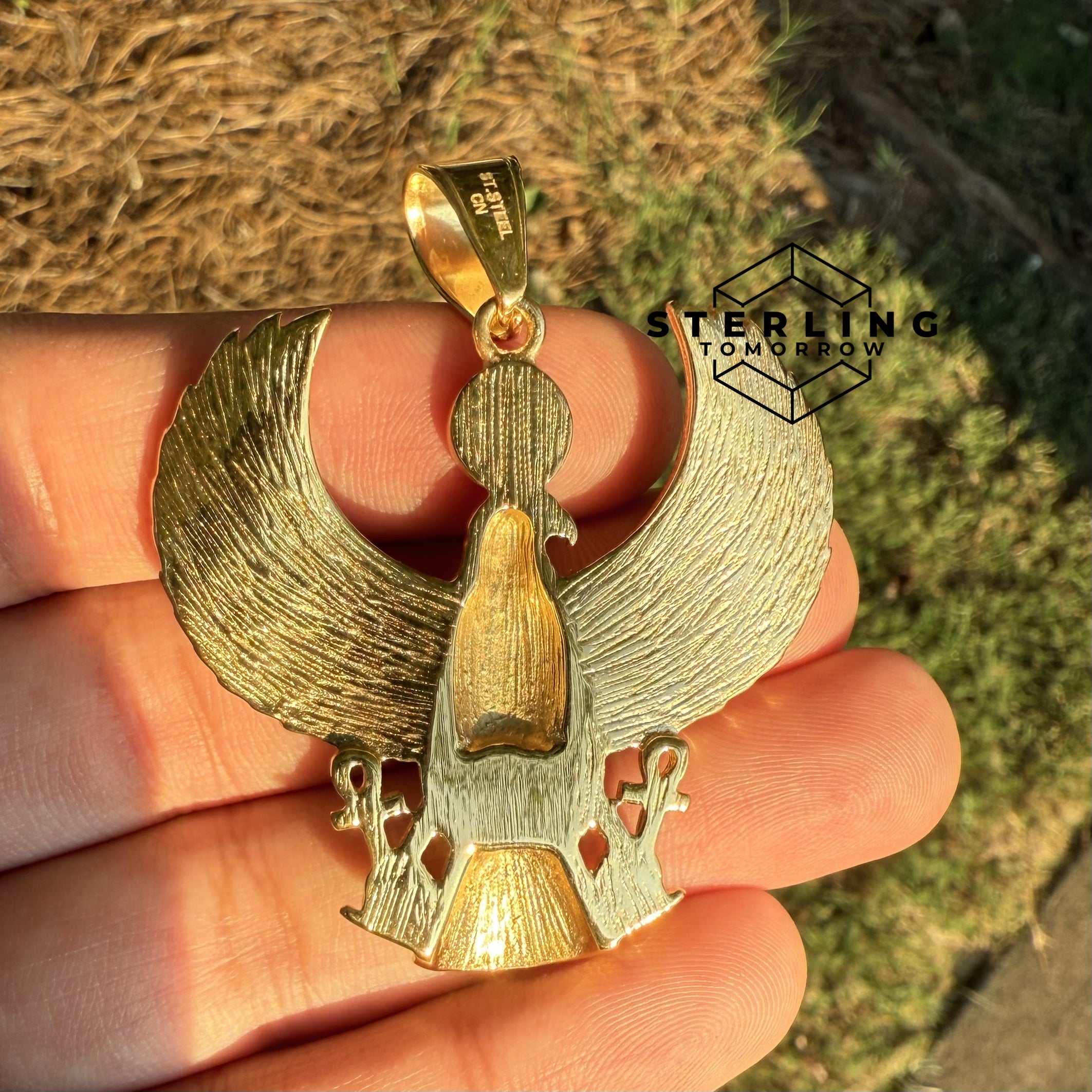 Eagle Gold Stainless Steel Pendant Necklace  Waterproof & Durable