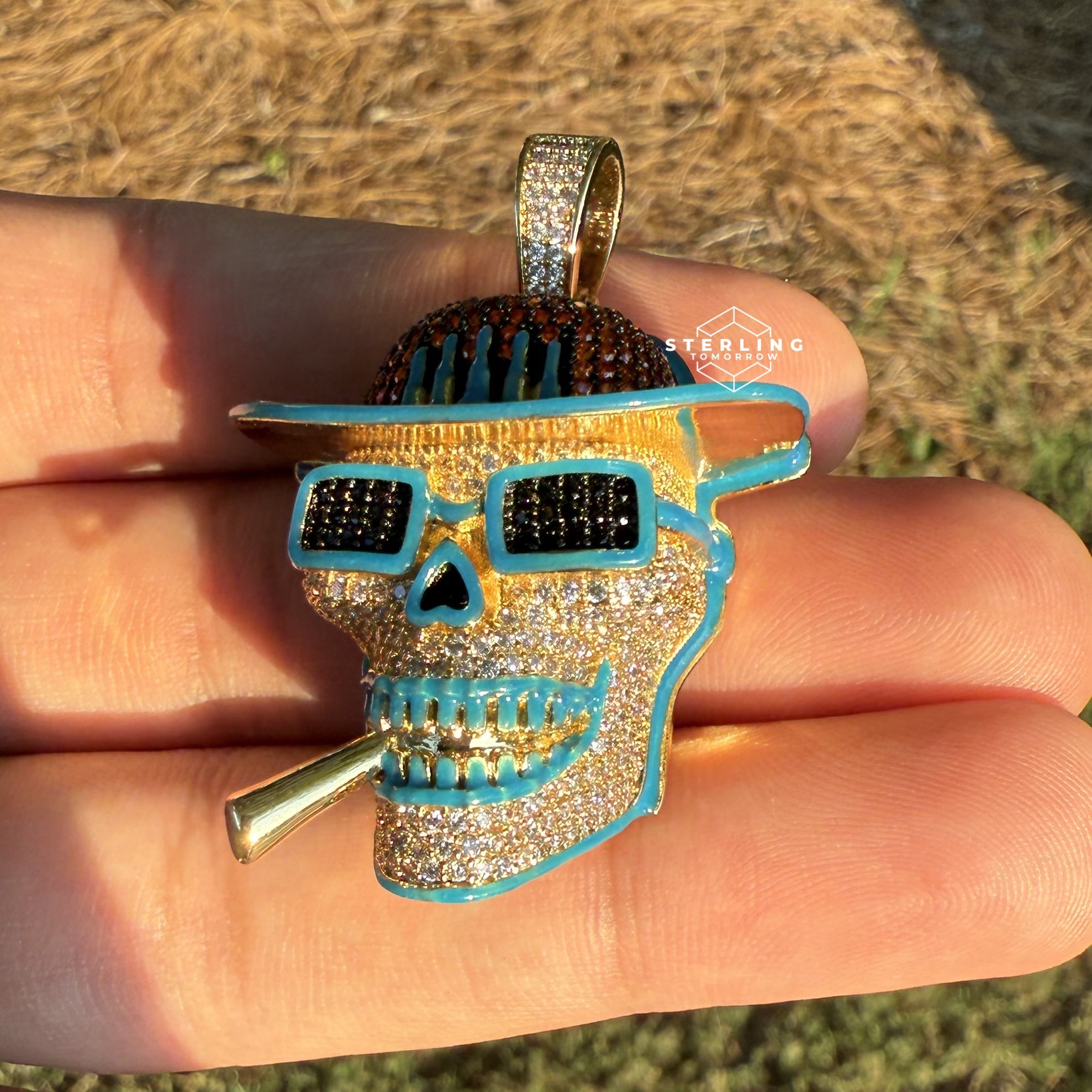 Smoking Skull Iced Out Pendant