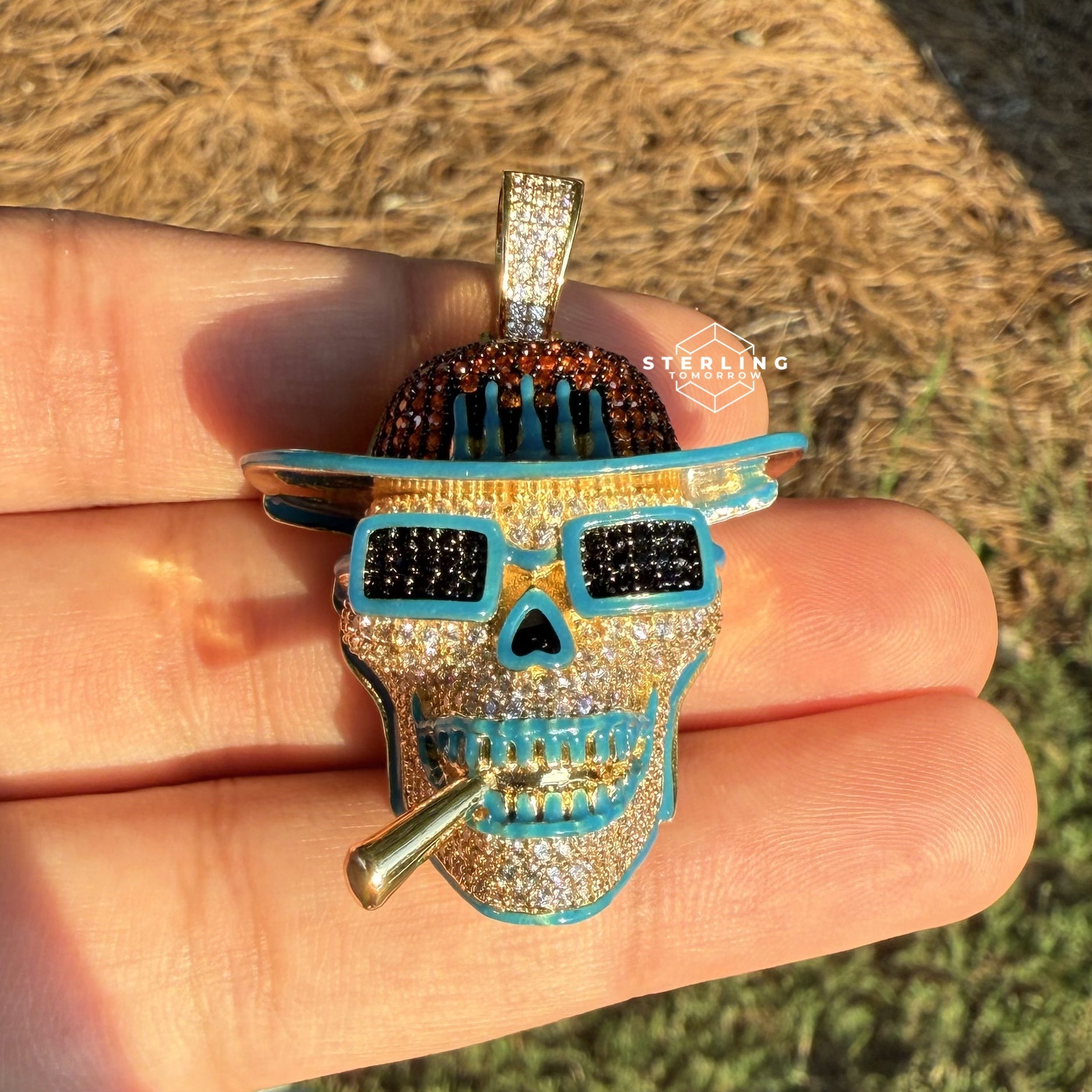Smoking Skull Iced Out Pendant
