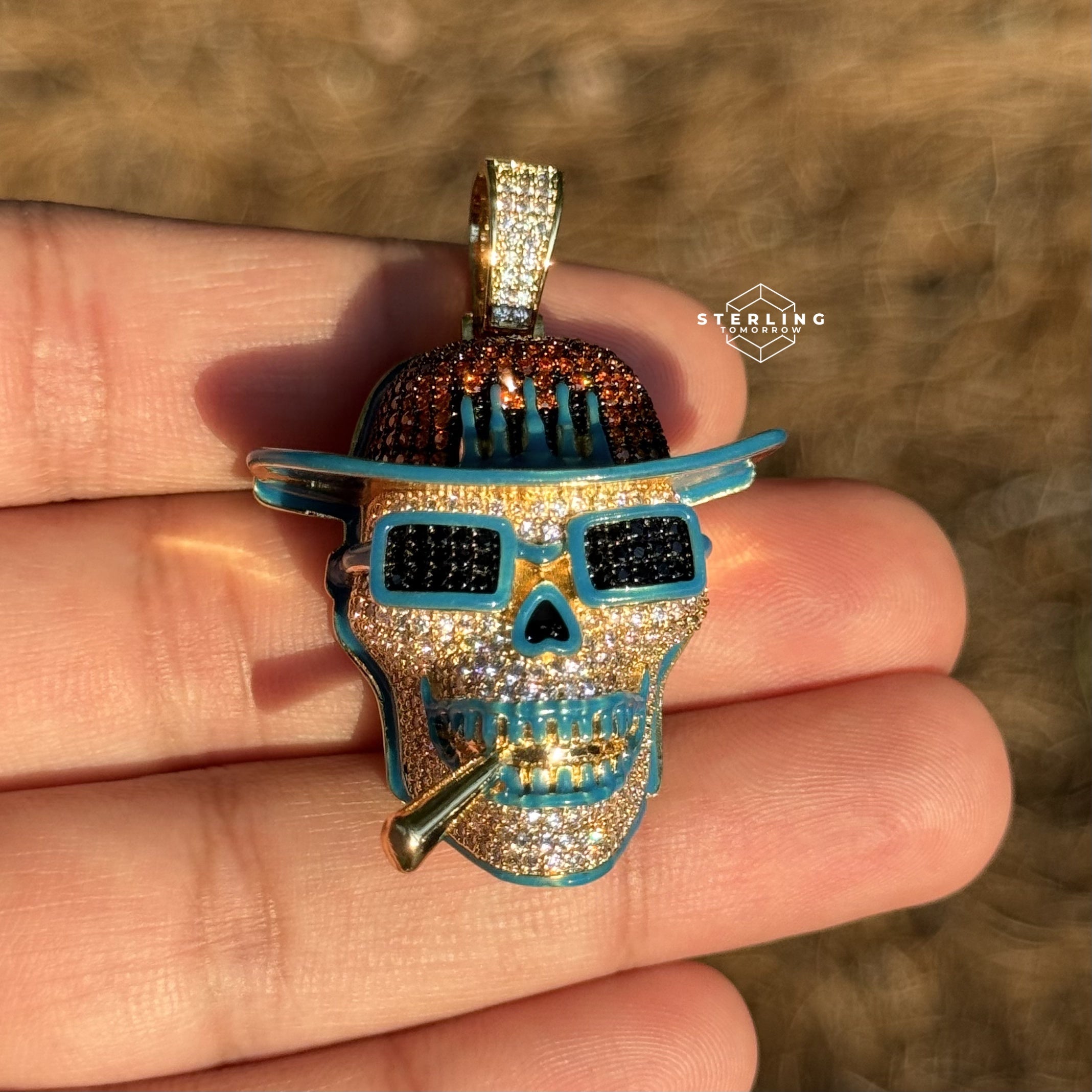 Smoking Skull Iced Out Pendant