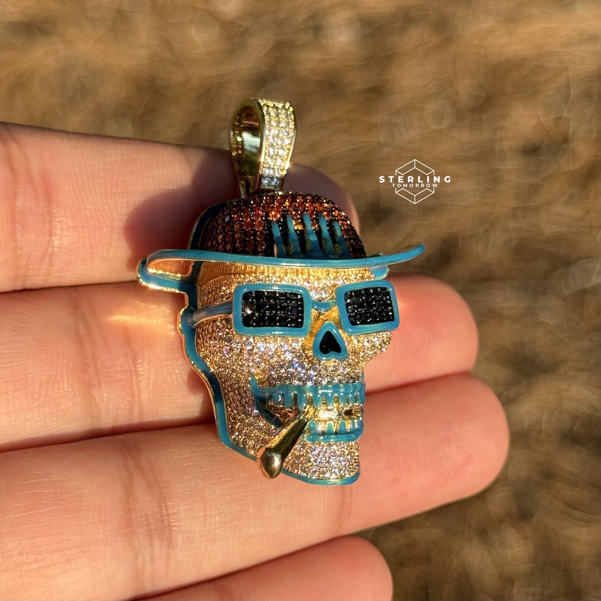 Smoking Skull Iced Out Pendant