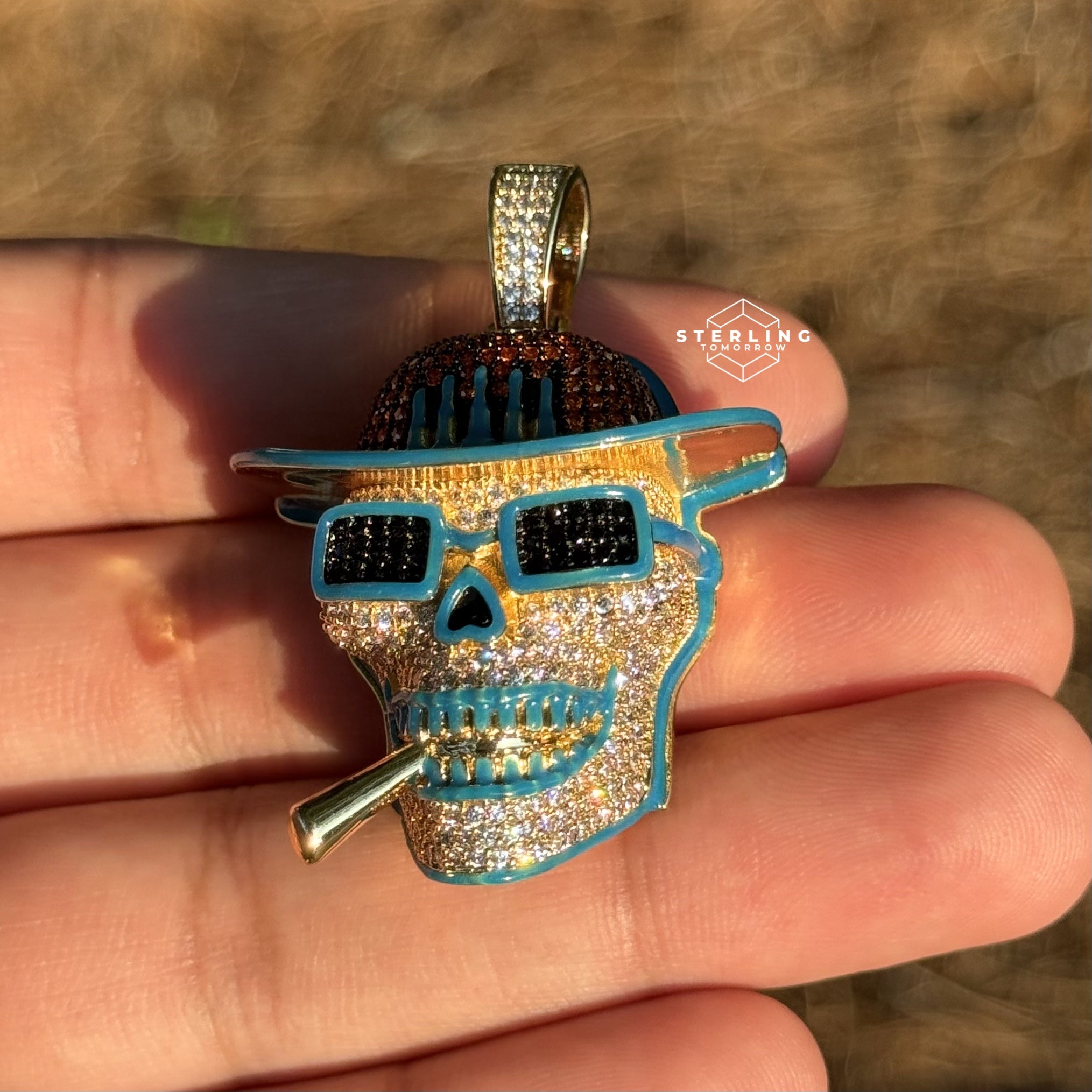 Smoking Skull Iced Out Pendant