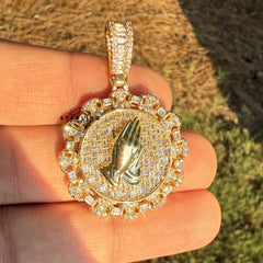 Praying Hands Medallion Pendant