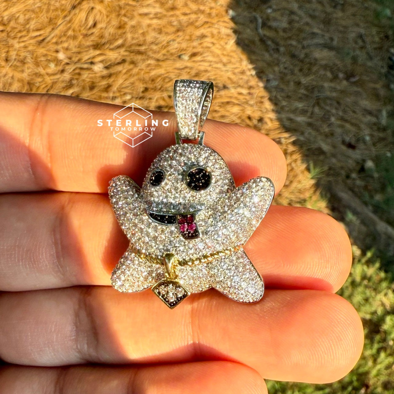 Ghost Emoji Iced Out Pendant