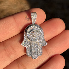 Hamsa Hand Iced Out Pendant