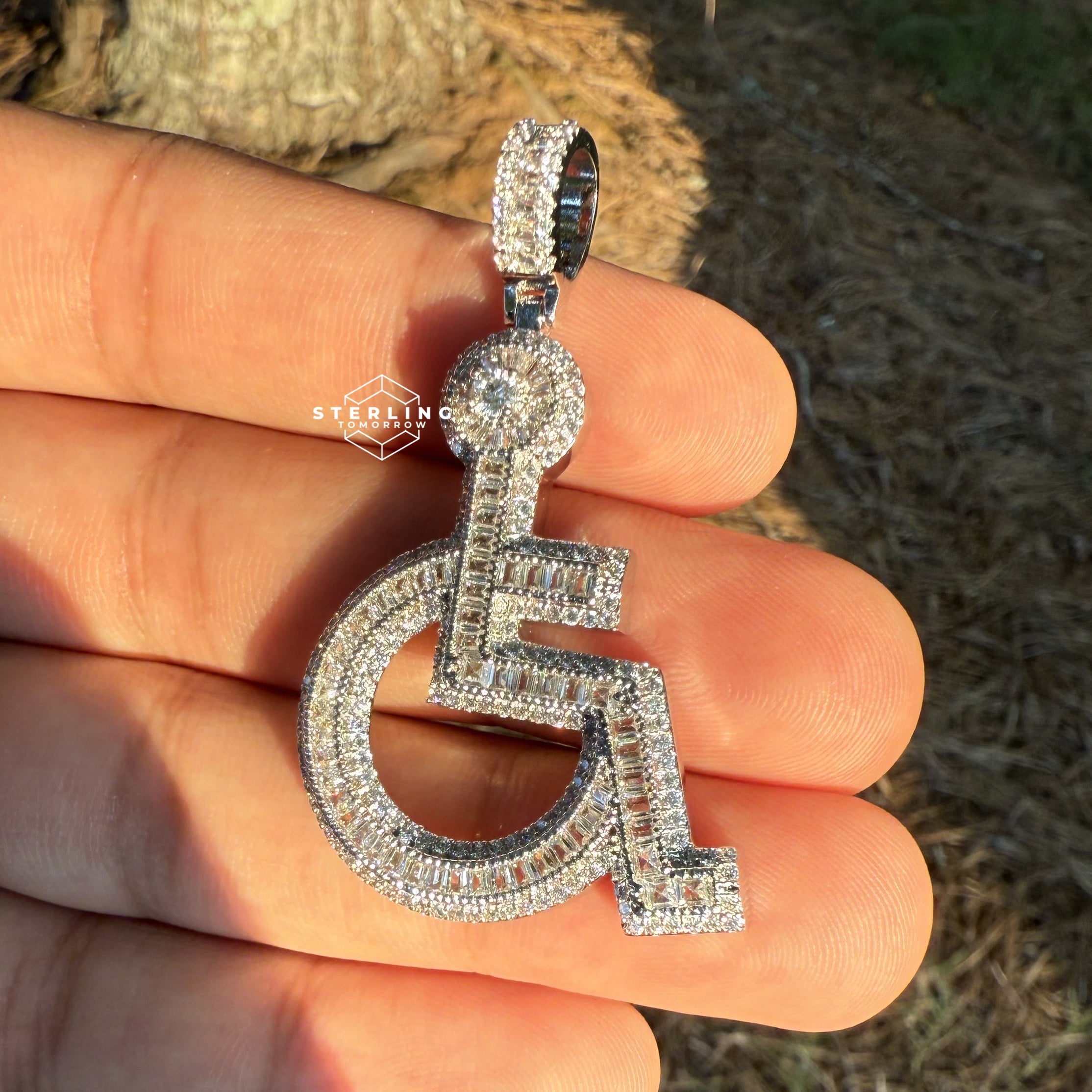 Wheelchair Symbol Pendant - Silver Tone