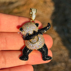 Dabbing Panda Iced Out Bling Hip Hop Pendant