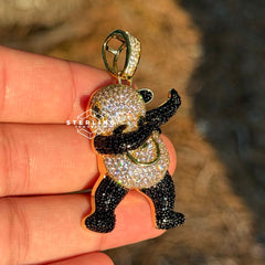 Dabbing Panda Iced Out Bling Hip Hop Pendant