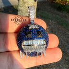 Blue Frozen Emoji Iced Out Pendant