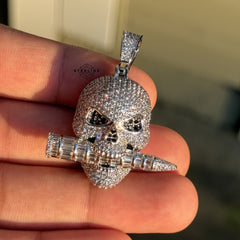 Skull with Bullet Iced Out Pendant