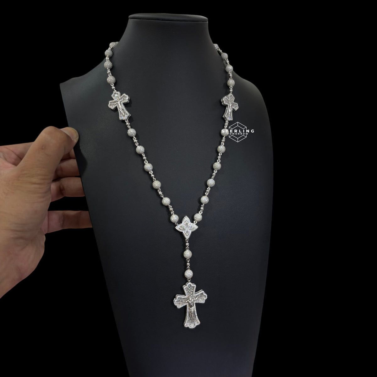 20" Custom Moissanite Rosary Chain