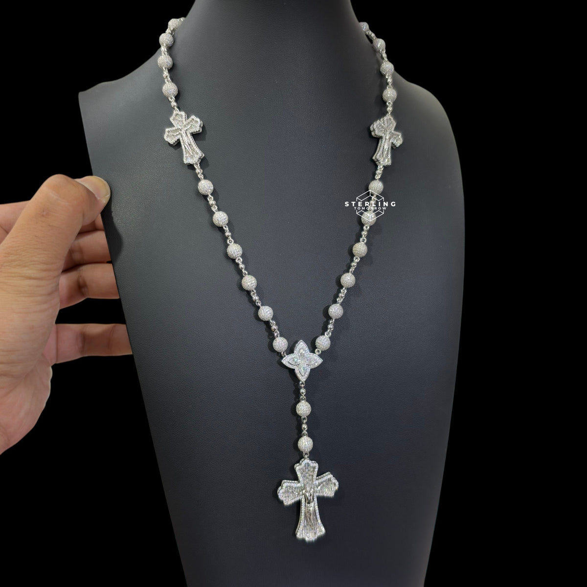 20" Custom Moissanite Rosary Chain