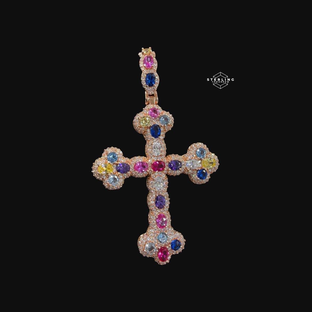 Moissanite Cross Pendant 925 / Rose Gold