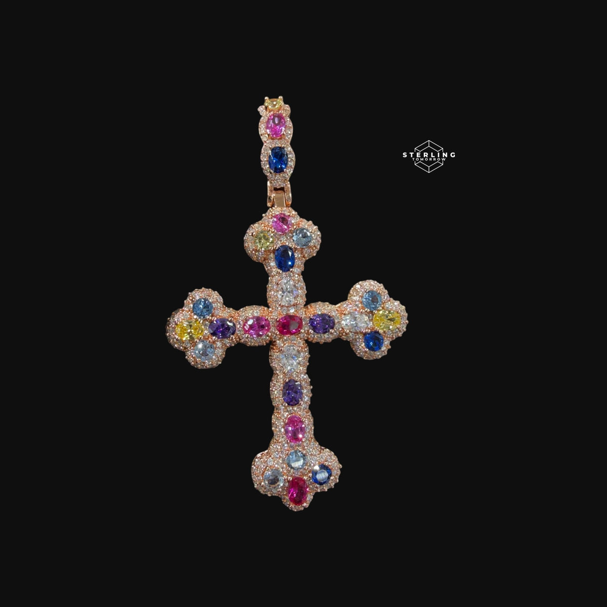 Moissanite Cross Pendant 925 / Rose Gold