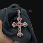 Moissanite Cross Pendant 925 / Rose Gold