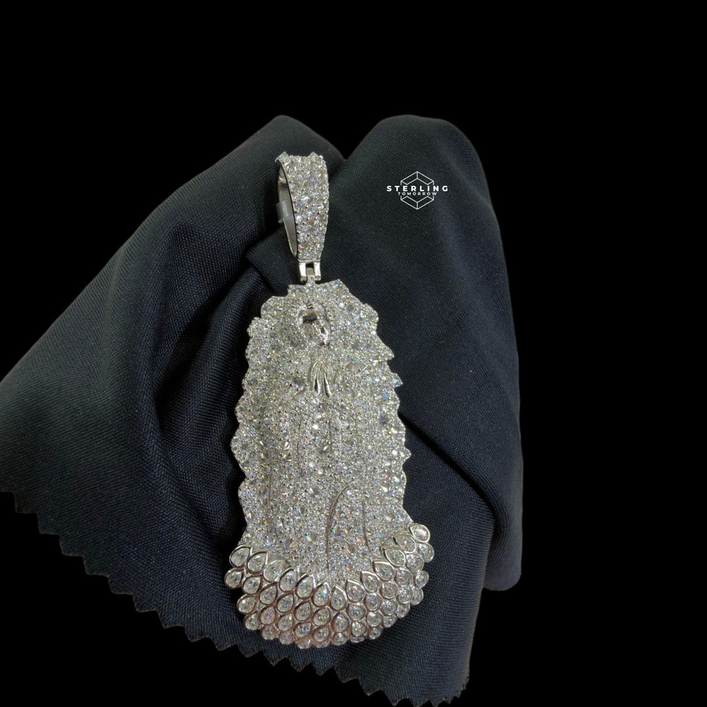 Moissanite Virgin Mary Pendant Reverse Set
