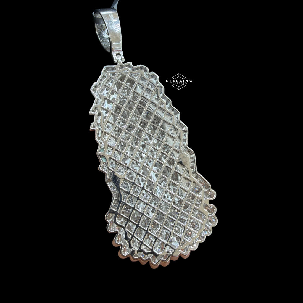 Moissanite Virgin Mary Pendant Reverse Set