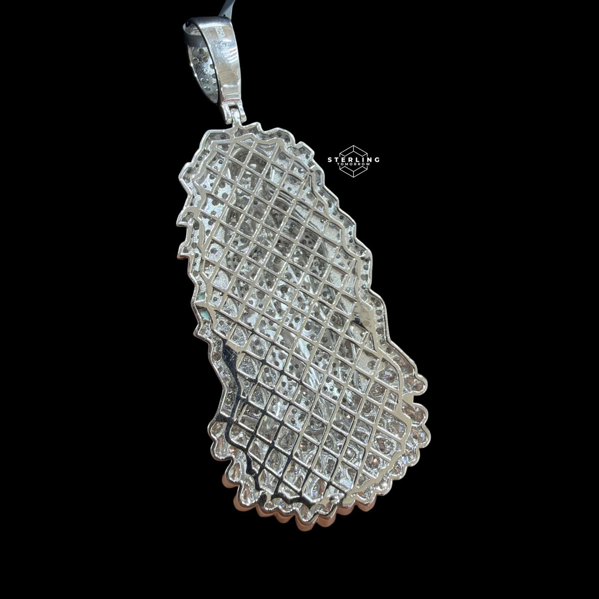 Moissanite Virgin Mary Pendant Reverse Set