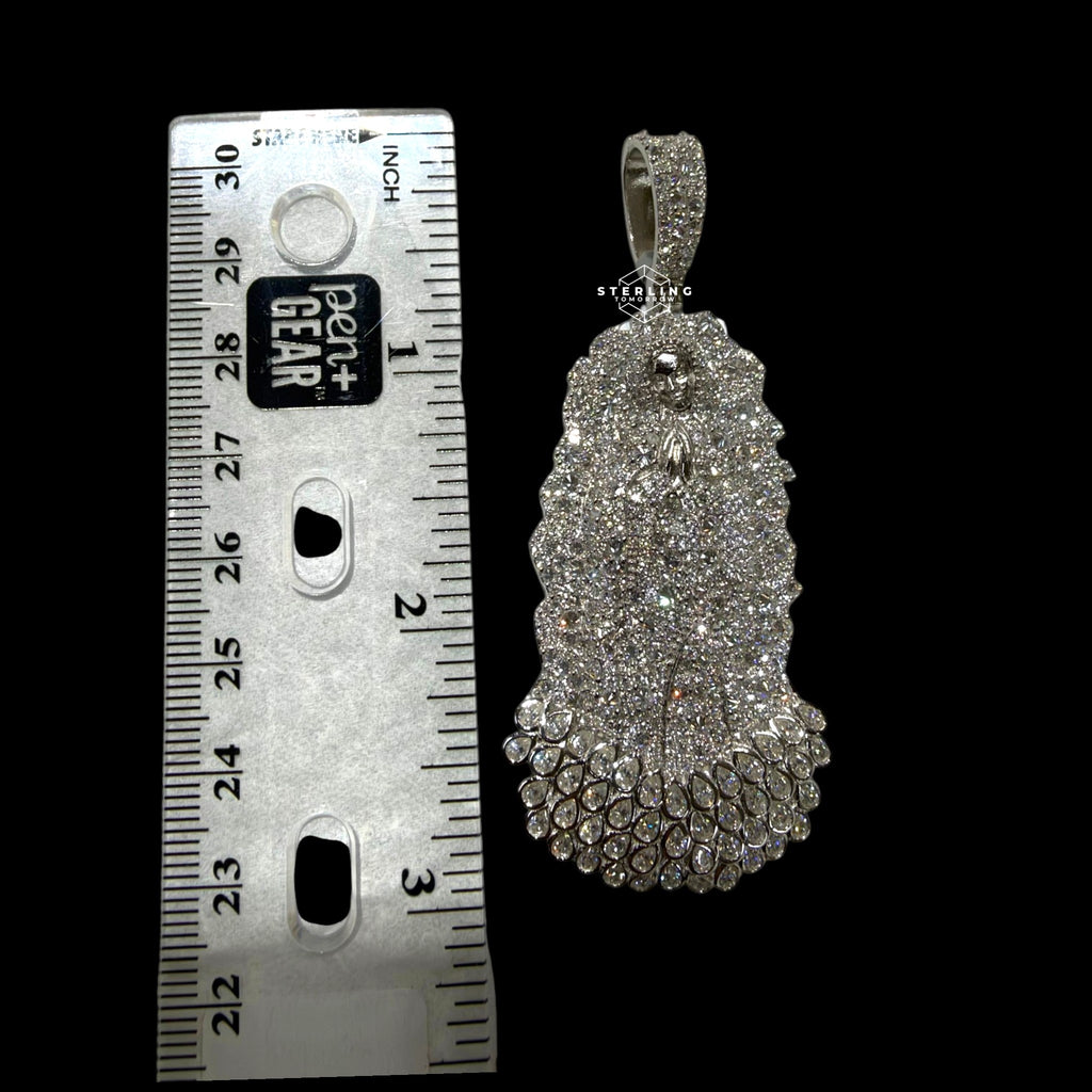 Moissanite Virgin Mary Pendant Reverse Set