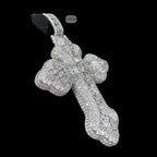 Moissanite Pear Baguette Cross Pendant, 925 Silver Iced Out Hip Hop Necklace