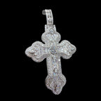 Moissanite Pear Baguette Cross Pendant, 925 Silver Iced Out Hip Hop Necklace