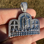 Last Supper 14k White Gold Plated Iced CZ Pendant + Free Steel Rope Chain