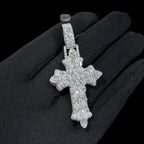 Moissanite Pear Iced Out Cross Pendant