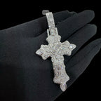 Moissanite Pear Iced Out Cross Pendant