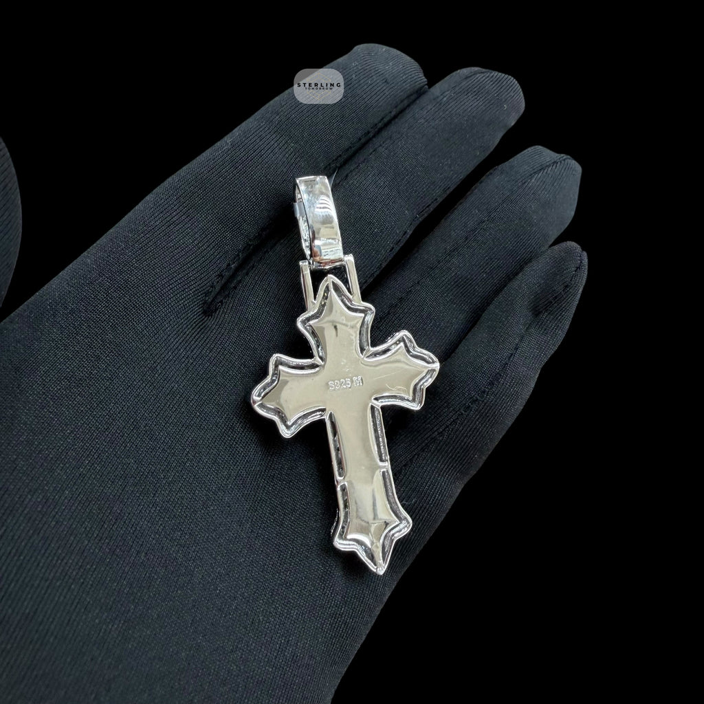 Moissanite Pear Iced Out Cross Pendant