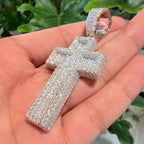 Moissanite 3" 3D Cross Pendant