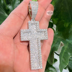 Moissanite 3" 3D Cross Pendant