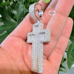 Moissanite 3" 3D Cross Pendant