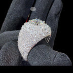 Moissanite Cluster Mens Ring
