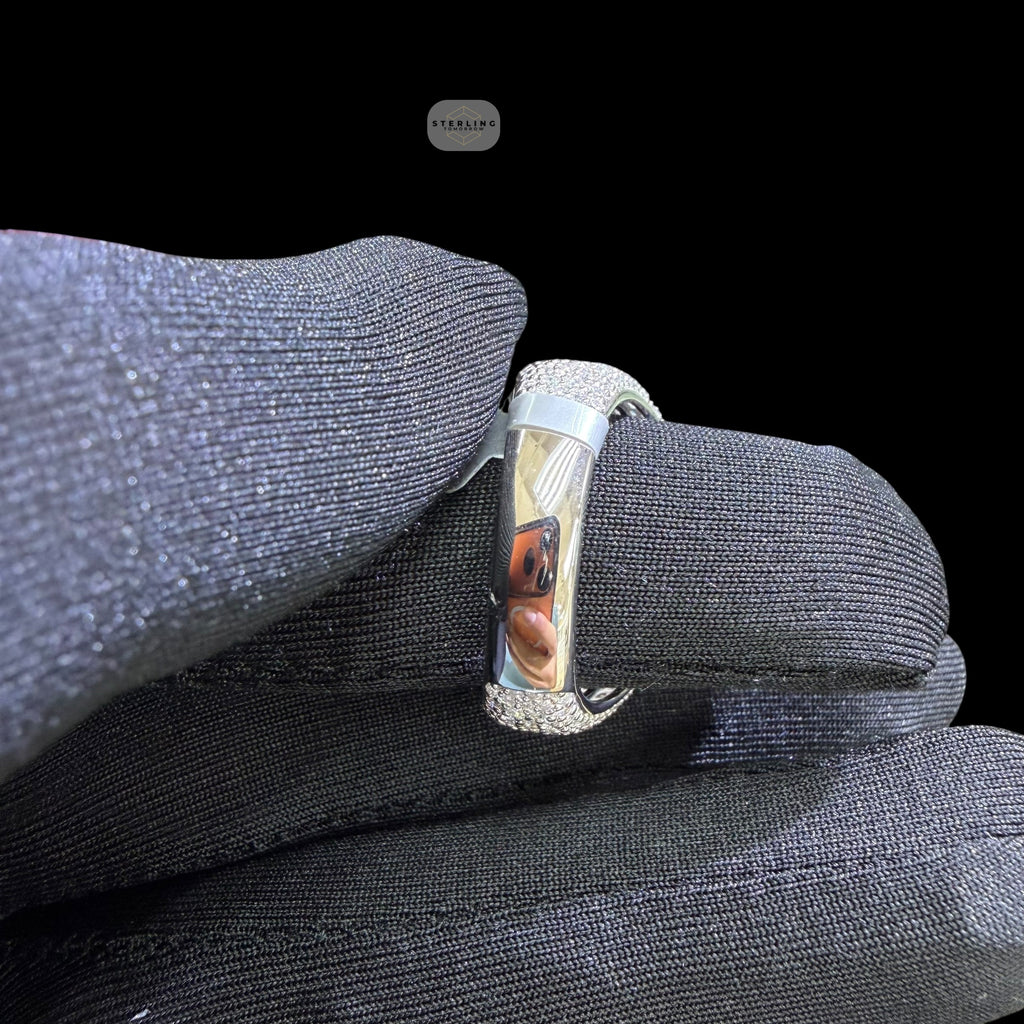 Moissanite Cluster Mens Ring