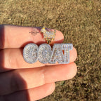 14K Gold Plated Iced Out “GOAT” Pendant | Bold Hip Hop Pendant with Free Chain